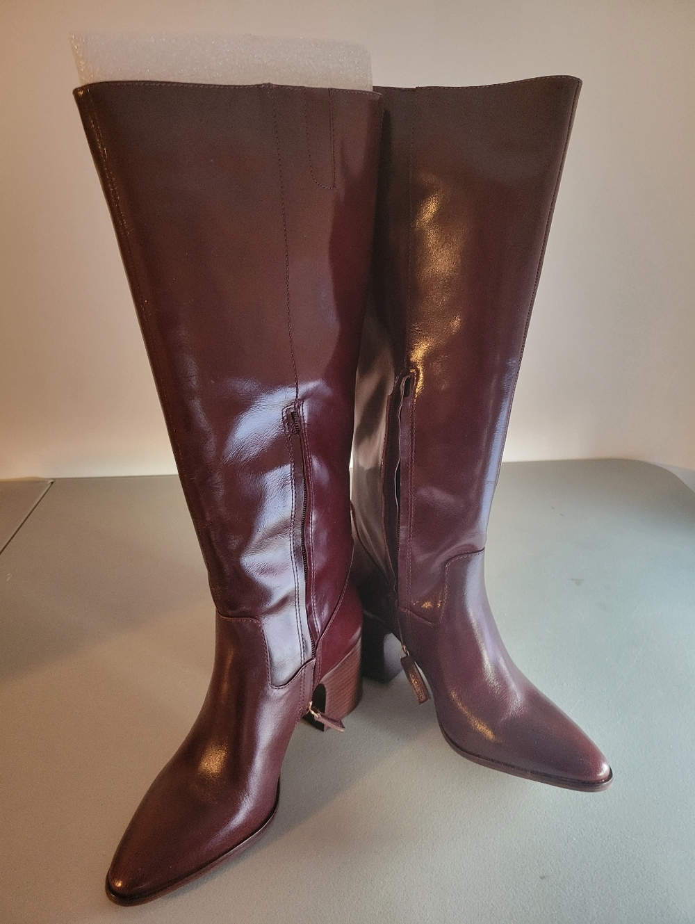 Vince Camuto Tall Leather Knee High Boots in Dark Burgundy